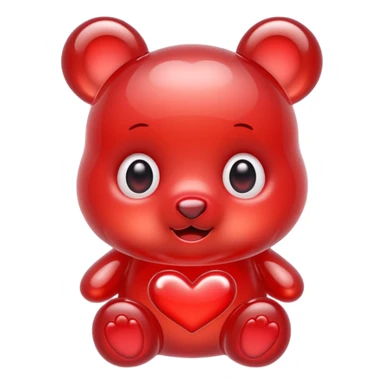 jelly bear with large heart-shaped eyes kawaii sticker
