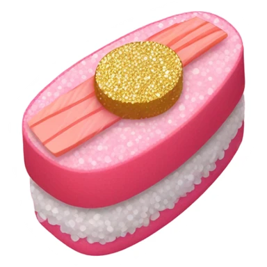 Pink sushi with glitter sticker