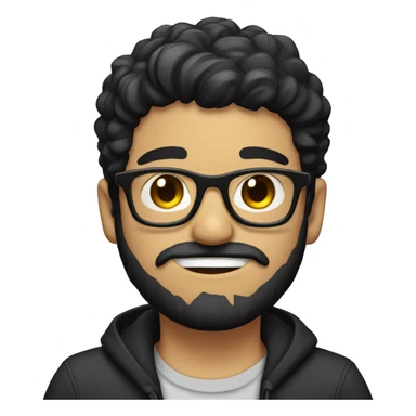 streamer boy with glasses, black hair, black beard,  sticker