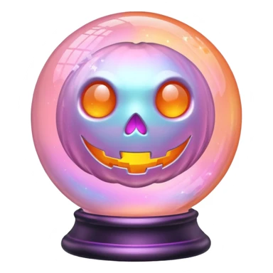 pastel pink orange halloween   globe sticker