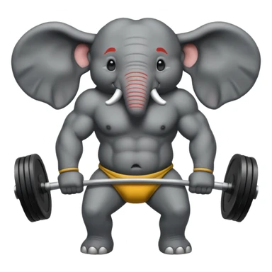  black elephant deadlifting sticker