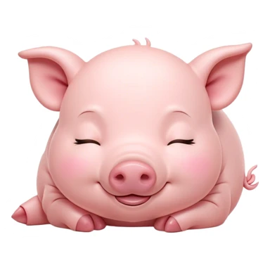 Meme-Worthy Cute Sleeping Piglet Portrait Emoji, Head resting peacefully with a contented smile, showcasing a delightfully tiny build and a luxuriously soft rosy-pink hide, eyes shut in a serene, restful nap, Simplified yet hilariously adorable features, highly detailed, glowing with a soft, drowsy light, high shine, relaxed and utterly lovable, stylized with an air of playful laziness, bright and heartwarming, soft glowing outline, capturing the essence of a comically sleepy piglet, so meme-worthy it feels like it could instantly become the next viral sensation of adorable slumber! sticker
