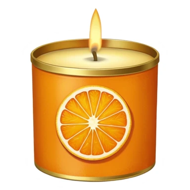 Citrus candle – orange wax in gold tin with slice design sticker