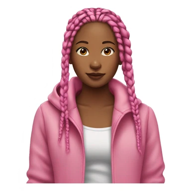 Girl with box braids and pink coat  sticker