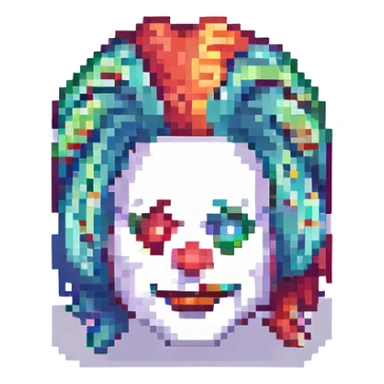 clown's wig without face sticker