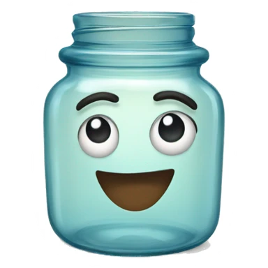 Anthropomorphic glass jar sticker