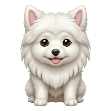 Small pure white long-haired dog sticker
