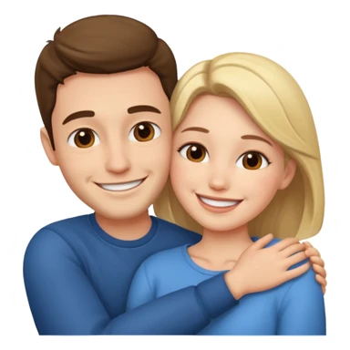 Two people hugging, one male one female sticker