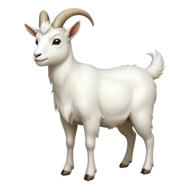 cinematic-[white goat]-realistic-full-body-standing-emoji,-tail-flicking-lazily,-head-tilted-dramatically,-sleek-[white]-fur,-simplified-yet-realistic-focused-features,-highly-detailed,-glowing-with-an-almost-sarcastic-glow sticker