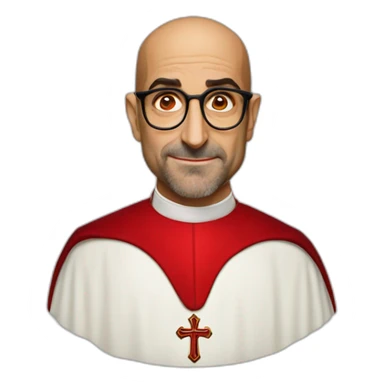 stanley tucci as a religious cardinal sticker