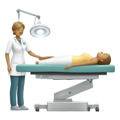 Woman doing radiotherapy on her client sticker