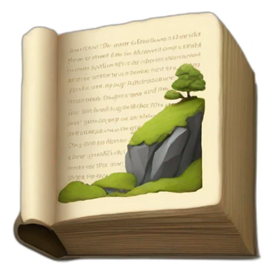 a small book on the rock sticker
