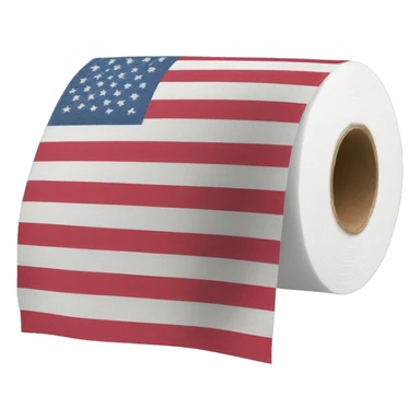 America flag on a toilet paper  sticker