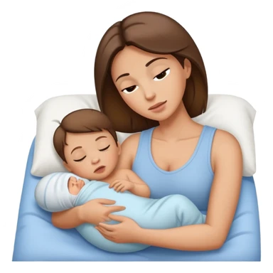 Light brunette fit mom forcing baby boy to go to sleep sticker