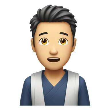 Japan man have a surprised  sticker