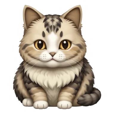 cat with écaille de tortue grey White and beige sticker
