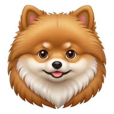 A cute Pomeranian Spitz emoji in the style of Apple emojis. sticker
