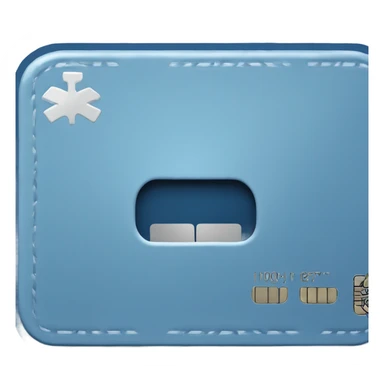 back of a blue credit card with a diaganol slash going through it sticker