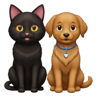 black cat and brown retriever sticker