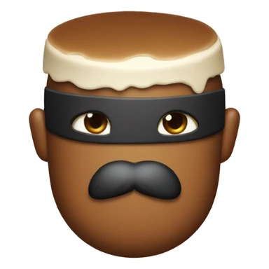 Brown Pudding emoji with eyepatch sticker