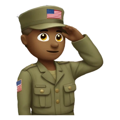 Soldier salute with American Flag sticker