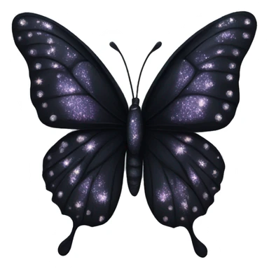 sparkling black butterfly sticker