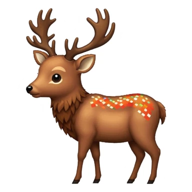 pixel deer eating words sticker