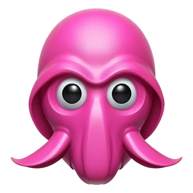 Squid Game pink guard mask with circle shape on face, 3D style, smooth and glossy sticker