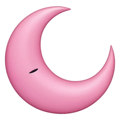 Pink crescent moon with no face sticker