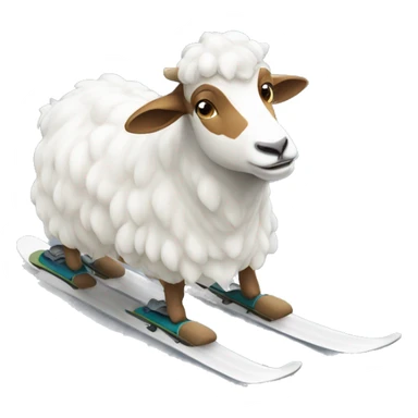 Une chèvre entrain de faire du ski  sticker