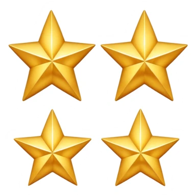 four small golden stars sticker
