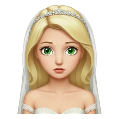 Fille cheuveux blond longt yeux vert  maquiller robe de mariage méttise chronique sticker