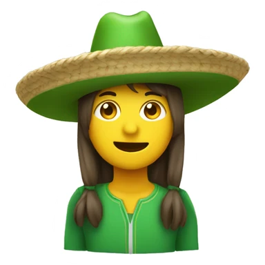 viento con sombrero verde y amarillo sticker