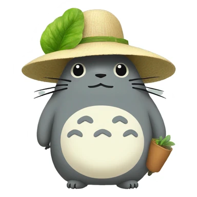 Totoro with gardener hat sticker