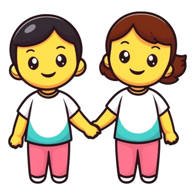 two girls friends smiling sticker