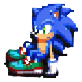 red and white Sonic the Hedgehog shoes sticker