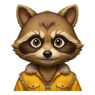 Rocket Raccoon, yellow shirt sticker