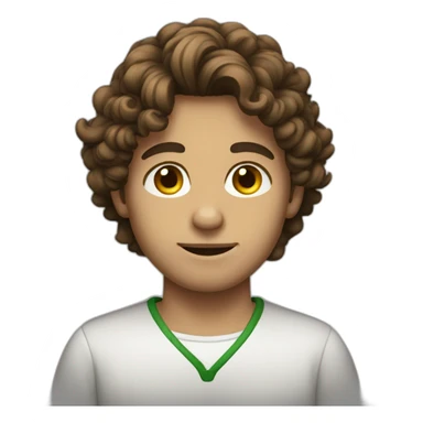 Young men type italian with long curly brown hair sticker