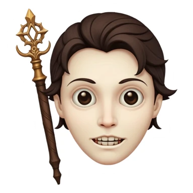 Creepy face with a wand sticker