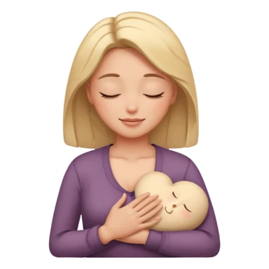 Elini göğsine koyup rahatlayan huzurlu kadın sticker