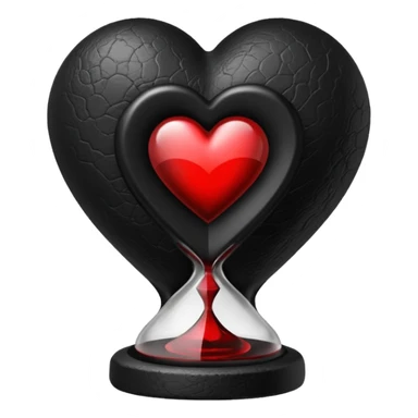 goth heart with a dark hourglass sticker