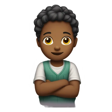 child sitting with arms folded sticker