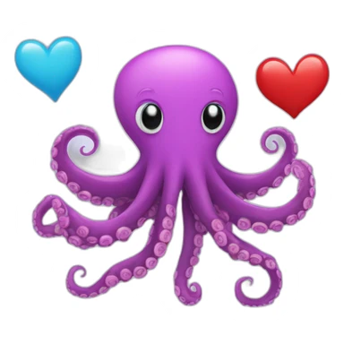 octopus with hearts sticker