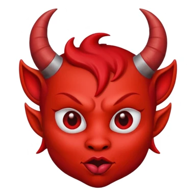 Cute devil with kissing lips less scary sticker