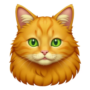 GATO AMARILLO SIN OREJAS VERDES Y OJOS VERDES Y MAS PELUDO sticker