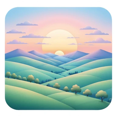 morning sky landscape, soft sunrise colors, gentle hills sticker