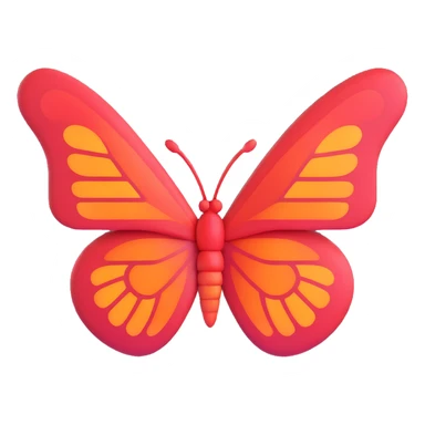 red butterfly 3D emoji style sticker