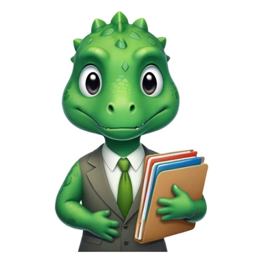 sad office dinosaur holding folders sticker
