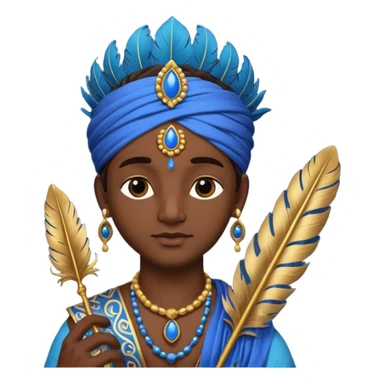 Krishna feather sticker