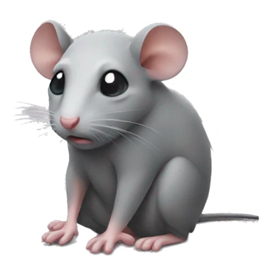 Cute sad rat sticker